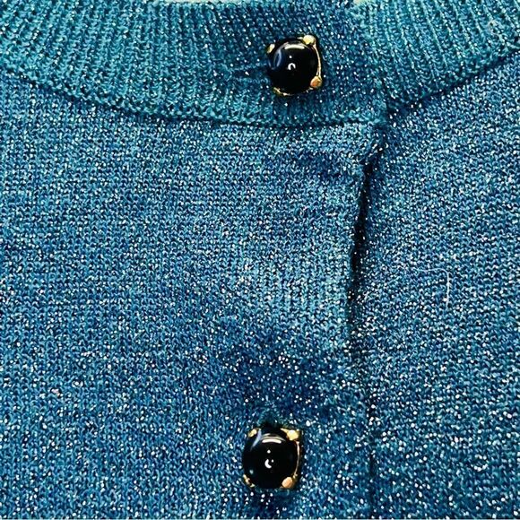 TALBOTS Marine Blue Metallic Cardigan - Picture 3 of 8